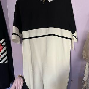 Black and White Short Sleeve Dress